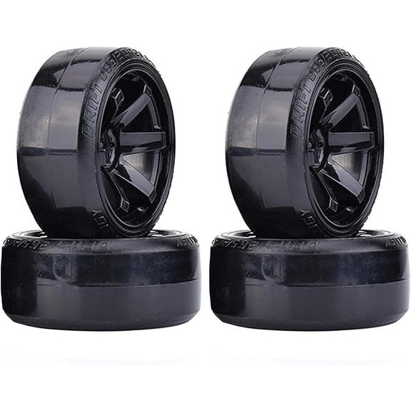 Zhangyh RC Drift Car Wheel and Tyre, 4PCS 63mm Hard Tires Plastic Wheel Rims for 1/10 On-Road Racing Drifting Car Spare Parts for HSP Tamiya HPI Kyosho