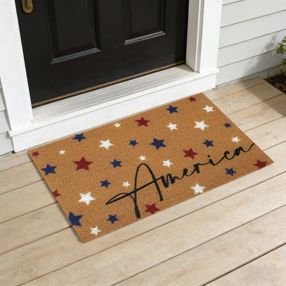 Diceymbol 4th Of July Decorations Doormat Patriotic Freedom Anti-slip Doormat Coir Entryway Doormat For 250th Anniversary Patriotic Party Supplies Front Porch Home Decor 23.62"x15.75"