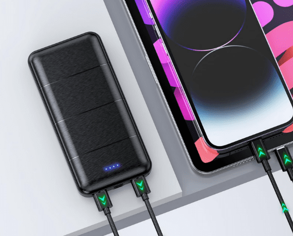 2 Pack Portable Charger 15000mAh, Dual USB 5V 3.1A Fast Charging Power Bank, External Backup Battery for Home Travel Outdoor Use, Black & White