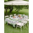 thumbnail image 4 of Outdoor Tablecloth with Umbrella Hole for Patio/Picnic/Party/Camping, Spring Botanical Waterproof Table Cloth Rectangle Table Cover Washable, Garden Birds Floral Leaves Gray Plaid (52"x 70"), 4 of 8