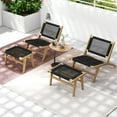thumbnail image 5 of Gymax 2PCS Mid Century Modern Teak Wooden w/Handwoven Cordage Seat Backrest for Patio, 5 of 10