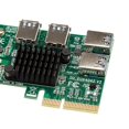 thumbnail image 4 of JShteea Módulo extensor multiplicador PCI-E 1 a 4 PCI-Express Tarjeta vertical USB 3.0, 4 of 6