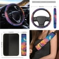 thumbnail image 5 of XYZCANDO Sunset Palm Tree Car Cushion Cover Seat Belt Cover Car Coasters Keychain Steering Wheel Cover Armrest Cover Fender Cover Handbrake Cover Lipstick Cover Trash Can Interior Decor, 5 of 7