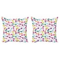 thumbnail image 1 of Ambesonne Dragonfly Throw Pillow Cover 2 Pack, Animals Flora, 18", Multicolor, 1 of 2