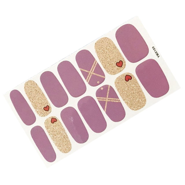 sweethay Pegatinas para decoración de uñas, envolturas para uñas con correa, puntas de tira de pegamento, cubierta completa, Kits de manicura Type3 NO3