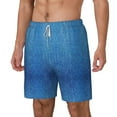 thumbnail image 5 of Mens Denim Blue Swimming Trunks with Compression Liner Beach Quick Dry Swim Shorts, 5 of 6