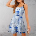 thumbnail image 3 of Santorini Island in The Greece Summer Dresses For Women A-line Dress Sleeveless Dress, 3 of 6