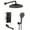 Matte Black#7, variant on Freestanding Tub Filler Luxury 3-Function Shower System Set - Solid Brass Control Valve, 10" Overhead Shower, 3-Spray Handheld, with Bathtub Spout,Floor Mounted Tub Filler