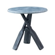Powell Mays Wood Side Table, 22 Table Height, Distressed Faded Blue Finish