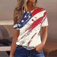 thumbnail image 3 of Youyipin Women Tops Short Sleeve Trendy Asymmetrical Neck Button Cute Summer Tops Casual Vintage Graphic Tees Blouses T Shirts For Women, 3 of 4