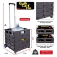 thumbnail image 2 of dbest products Quik Cart Pro Collapsible Handcart Dolly w/ Lid Seat Stool, Blue, 2 of 6