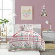 Dream Factory Butterfly Garden Full Bed in a Bag Pink, Microfiber, 100% Polyester Fill, Female, Child