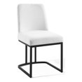 thumbnail image 2 of Modway Amplify Chaise Latérale de Salle à Manger en Tissu Polyester avec Base de Traîneau de 18 Pouces, Noir/blanc, 2 of 11