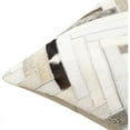thumbnail image 3 of Surya Zander ZND-009 20x20" Square Rustic Leather Pillow Cover in Cream/Brown, 3 of 4