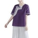 thumbnail image 1 of Vestidos Casuales Para Mujer, Blusas De Mujer De Moda Camiseta bordada de lino para mujer, holgada, holgada, de gran tamaño, versátil, de manga corta y cuello redondo., 1 of 3