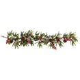 thumbnail image 1 of Nearly Natural 4942 Guirlande de Baies de Houx, 54 Pouces, Rouge/vert, 1 of 2