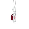 thumbnail image 2 of Angara Natural 1 ct Ruby Pendant Necklace with Diamond Halo in 14K White Gold for Women – July Birthstone Jewelry | Round Ruby Halo Pendant Necklace, 2 of 8