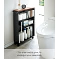 thumbnail image 3 of Yamazaki Home Rolling Storage Cart, Black, Steel, Handle, Wheels, Minimal Assembly, 3 of 8