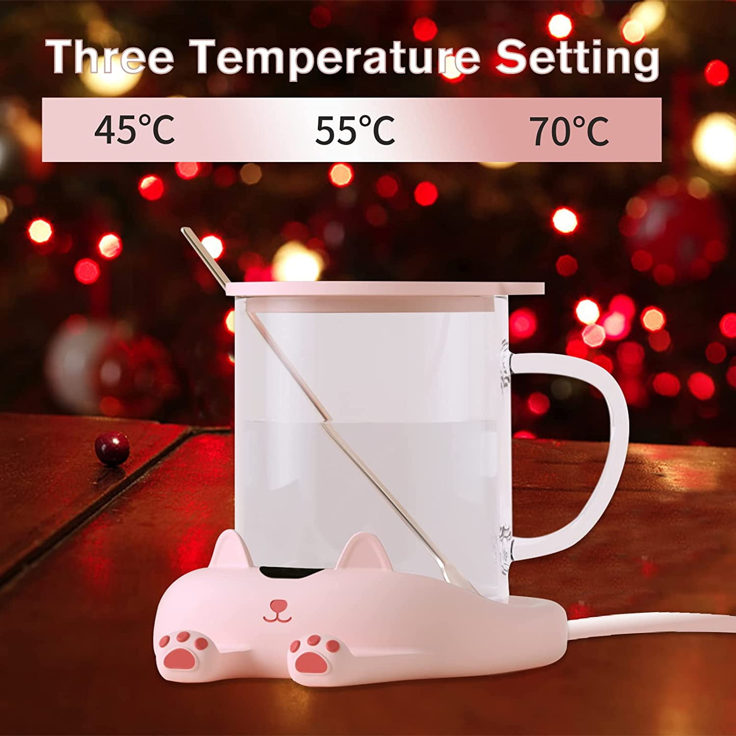 Seanxon Coffee Mug Warmer for Desk, Cup Warmer with 3 Temperature Setting, Wax Melt Warmer Heating Plate