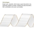 thumbnail image 3 of Wide Satin Ribbon with Gold Edges Border Grosgrain Fabric Ribbon for Gift Wrapping Wedding Bouquet White 1 1/2 Inch x 25 Yard, 3 of 7