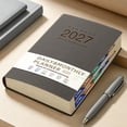 thumbnail image 2 of 2027 Weekly and Monthly Planner, Hardcover Leather Calendar for Office Planning,Gray, 2 of 3