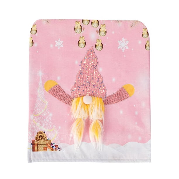 Fundas Navideñas para Sillas Rudolph Con Luces LED Comedor (niña) Rosa