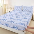 thumbnail image 3 of Homewish Cute Bowtie Twin Sheet Sets 3pcs for Kids Children Girls,Black Blue Twin Fitted Sheet Microfiber,Dreamy Princess Breathable Flat Sheet,Breathable Home Decor, 3 of 7
