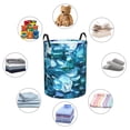 thumbnail image 3 of Lsque Blue Kyanite pattern Laundry Hamper Basket, Tall Woven Rope Hamper Basket for Clothes, Lightweight Storage Basket, Collapsible Waterproof-Small, 3 of 8
