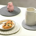 thumbnail image 2 of PENGXIANG Greyghost-zp Table Mat Three-Piece Cotton Rope Braided  Heat Insulation Placemat Pad, 2 of 4