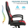 thumbnail image 3 of YRLLENSDAN Gaming Chair Comfy Computer Chair Heavy Duty Gaming Chair Adjustable PU Leather Office Desk Chair Cheap Rolling Gaming Chair Gamer Chair for Adults,Red, 3 of 9