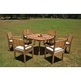 thumbnail image 4 of Grade-A Teak Dining Set: 6 Seater 7 Pc: 48" Round Table And 6 Veranda Arm Chairs Outdoor Patio WholesaleTeak #WMVR48, 4 of 4