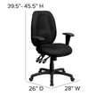 thumbnail image 6 of Flash Furniture Rochelle High Back Black Fabric Multifunction Ergonomic Executive Swivel Office Chair with Adjustable Arms, 6 of 12