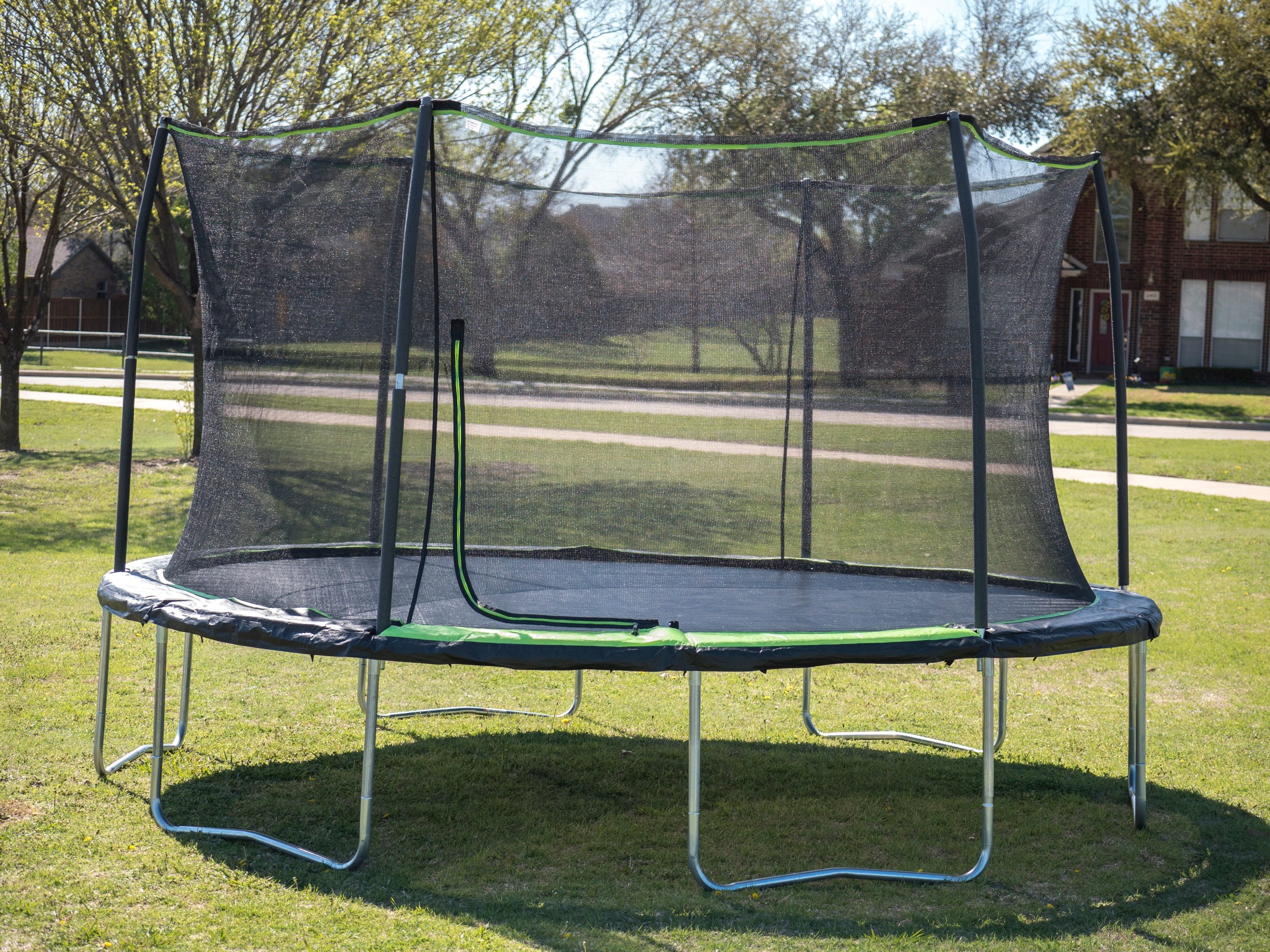 JumpKing 14' Trampoline, with Enclosure, Black/Green