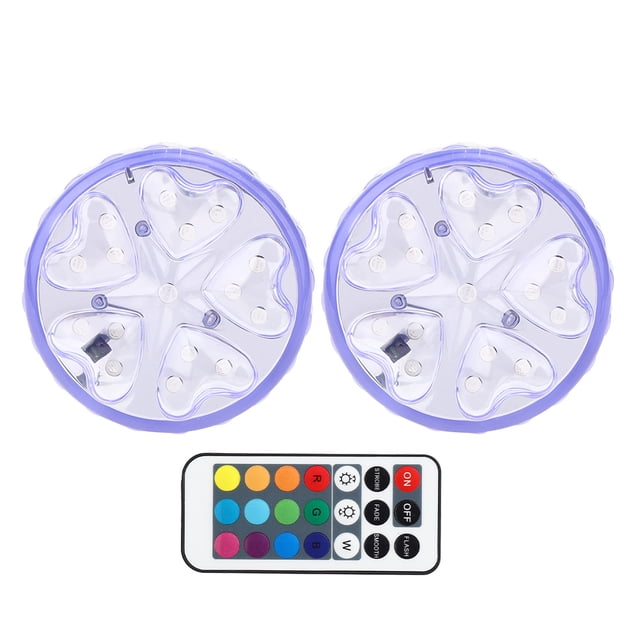 2Pcs Sous-Marine LED Lumière Submersible Piscines Carrés Lumières d'Étang avec Télécommande