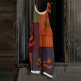 thumbnail image 2 of JULMCOMO Cotton Linen Jumpsuits for Women Halloween Pumpkin Printed Plus Size Spaghetti Strap Jumpsuits Funny Print Costume Holiday Overalls Green 4XL, 2 of 5