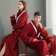 thumbnail image 5 of Baberdicy Robes for Women Robe Flannel Unisex Hotel Men Women Robe Unisex, 5 of 9