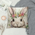 thumbnail image 2 of COMIO  Easter Floral Garland Bunny Throw Pillow Cover,  Spring Rabbit Holiday Cushion Case Decoration for Sofa Couch, 2 of 5