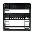 thumbnail image 6 of Noble House Lydia Triple Rubber Wood Bunk Bed, Convertible Twin over Twin over Twin with Guardrails and Ladders, Black, 6 of 12