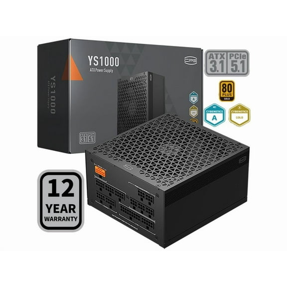 PCCOOLER CPS YS1000 Power Supply, 1000W 80 Plus Gold Certified Fully Modular PCIe 5.1 & ATX 3.1 Gaming PSU, Wide Compatibility, 135mm FDB Fan, Full Japan Electrolytic Capacitors
