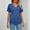 Blue, variant on ECZHAW Womens Summer Tops,Women's V Neck Tunic Tops Short Sleeve T shirts with Side Shirring Ruched Blouse shirts,