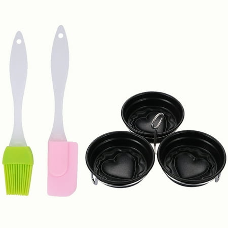 

Cute Egg Poacher Stainless Steel Egg Boiler for Kids Non-Stick Egg Mold Maker Kitchen Baking Tools-Black