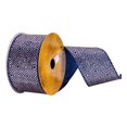 thumbnail image 1 of Vickerman Q214669 2.5 in. x 10 Yards Navy & Champagne Squares Ribbon, 1 of 1