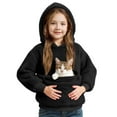 thumbnail image 6 of SRZYMJ Girls' Sweatshirts Puppies Cats Shoulder Straps Pockets Long Sleeve Hooded Sweatshirts Hooded Sweatshirts 2-Black 5-6 Years, 6 of 6