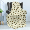 thumbnail image 4 of Bee Soft Flannel Fleece Throw Blanket, Flying Fat Bumble Bees Theme on Plain Background with Hand-Drawn Style Print, Cozy Plush for Indoor and Outdoor Use, 70" x 90", Multicolor, by Ambesonne, 4 of 5