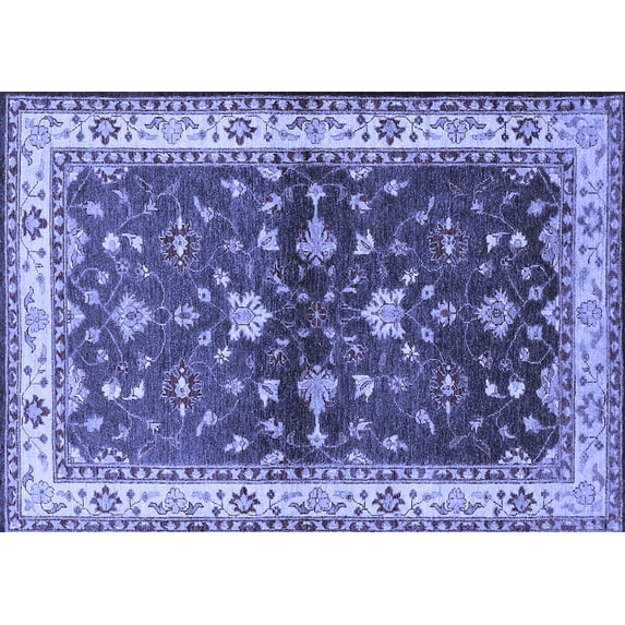 Ahgly Company Indoor Rectangle Oriental Blue Industrial Area Rugs, 7' x 9'