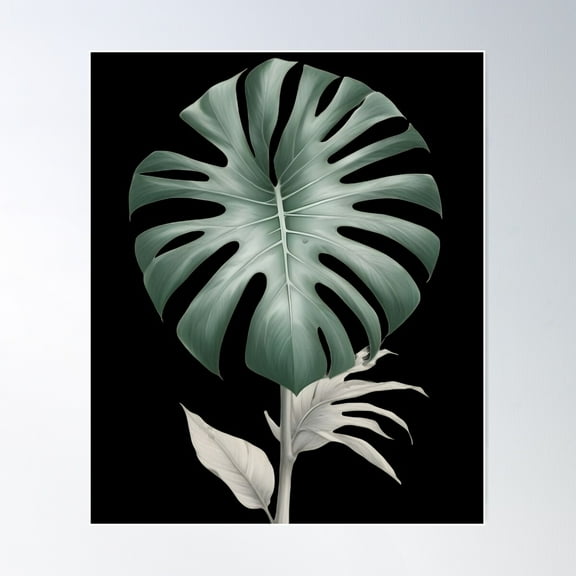 Beautiful Monstera Albo, Lovely Plant Poster Wall Art, Modern Wall Decor For Living Room Bedroom, 8x12 UNFRAMED