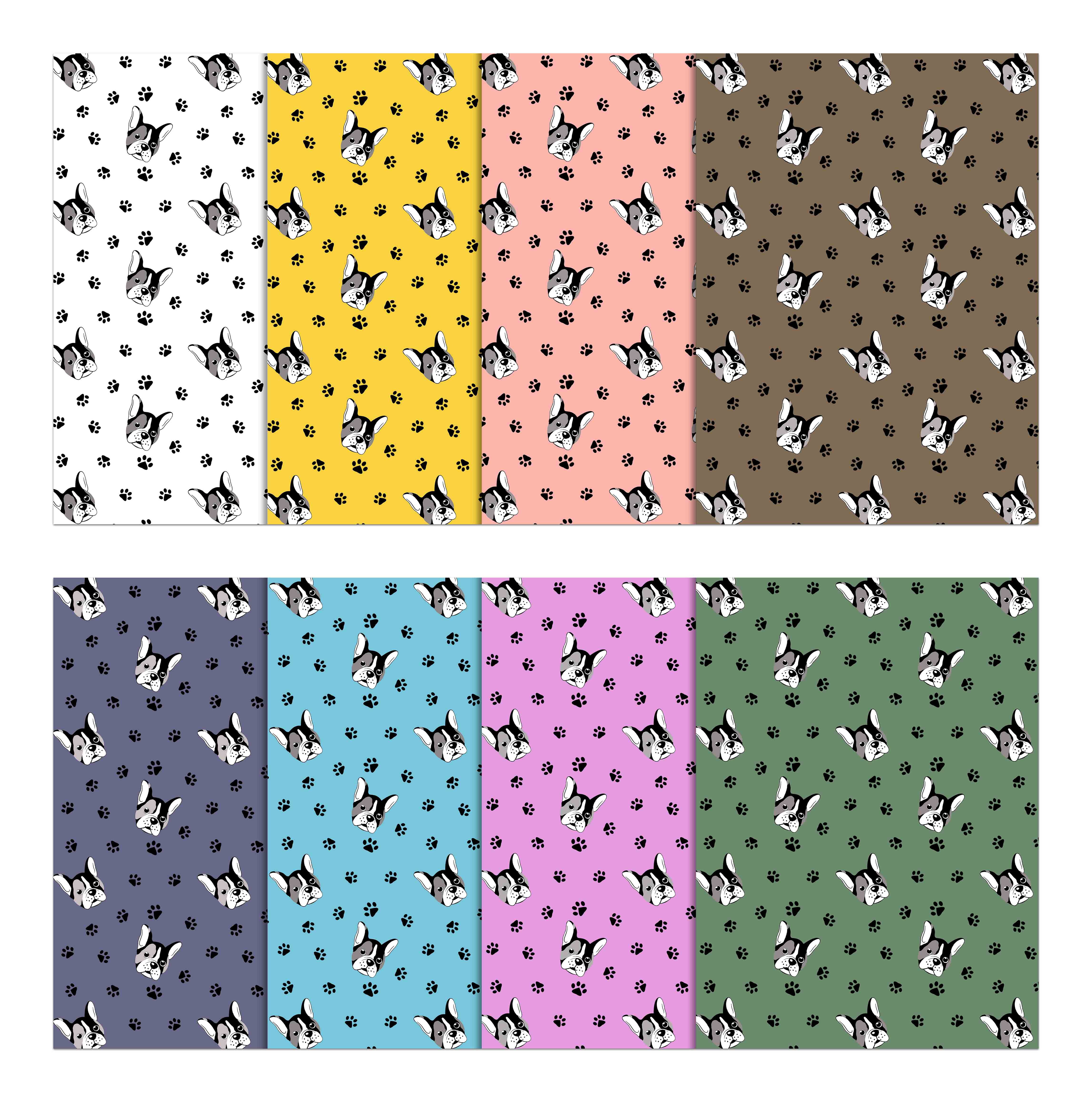 Soimoi 8 Pc Fat Quarter Bundle,DogPrint 18"x 22"DIY Patchwork-100% CottonPre-Cut Quilting Fabric Multicolor