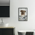 thumbnail image 2 of Stupell Industries Daily Dog Bathroom Humor Black Framed Floater Canvas Wall Art design by Jesse Keith, 25 x 17, 2 of 9