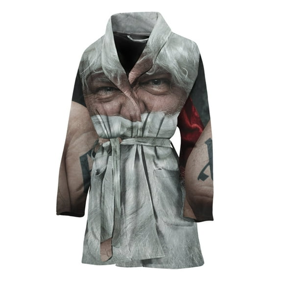 Love Xmas Santa Claus Women Bathrobe One Size Univeral Fits, Jesus Christian Fashion Lightweight Plush Fleece Long Robe For Women