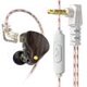 thumbnail image 1 of Audífonos con cable de grano de madera con auriculares de micrófono para tarjetas de sonido (negro), 1 of 7